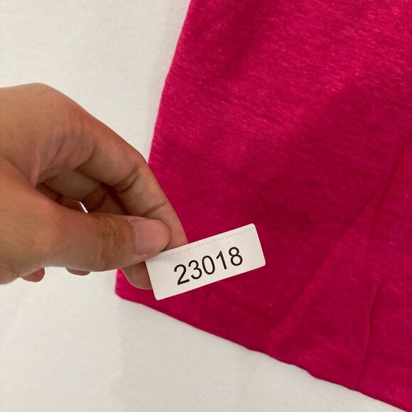 New J. Crew Medium Hot Pink Crew Neck 100% Linen Stretch Short Sleeve Tee - Picture 10 of 10